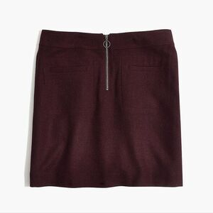Madewell Fireside Wool Blend Mini Skirt Maroon Burgundy Zipper‎ Pockets Size 14
